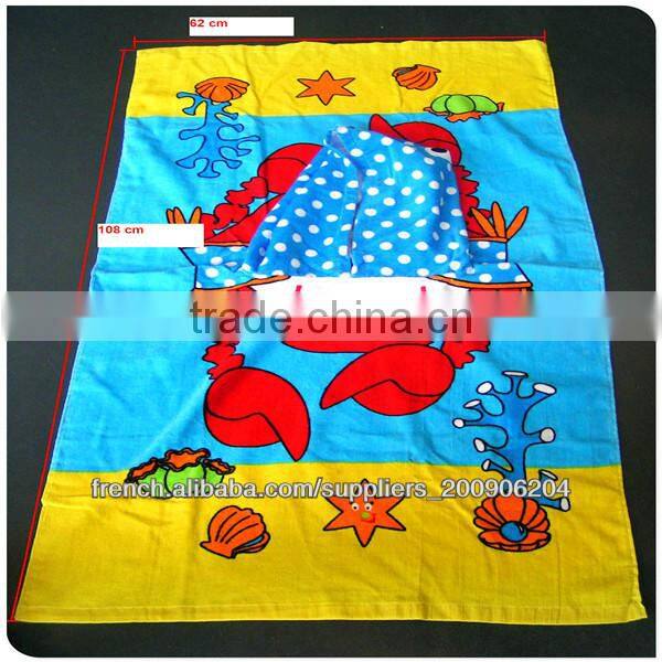 100% cotton hooded towel kids ponchos