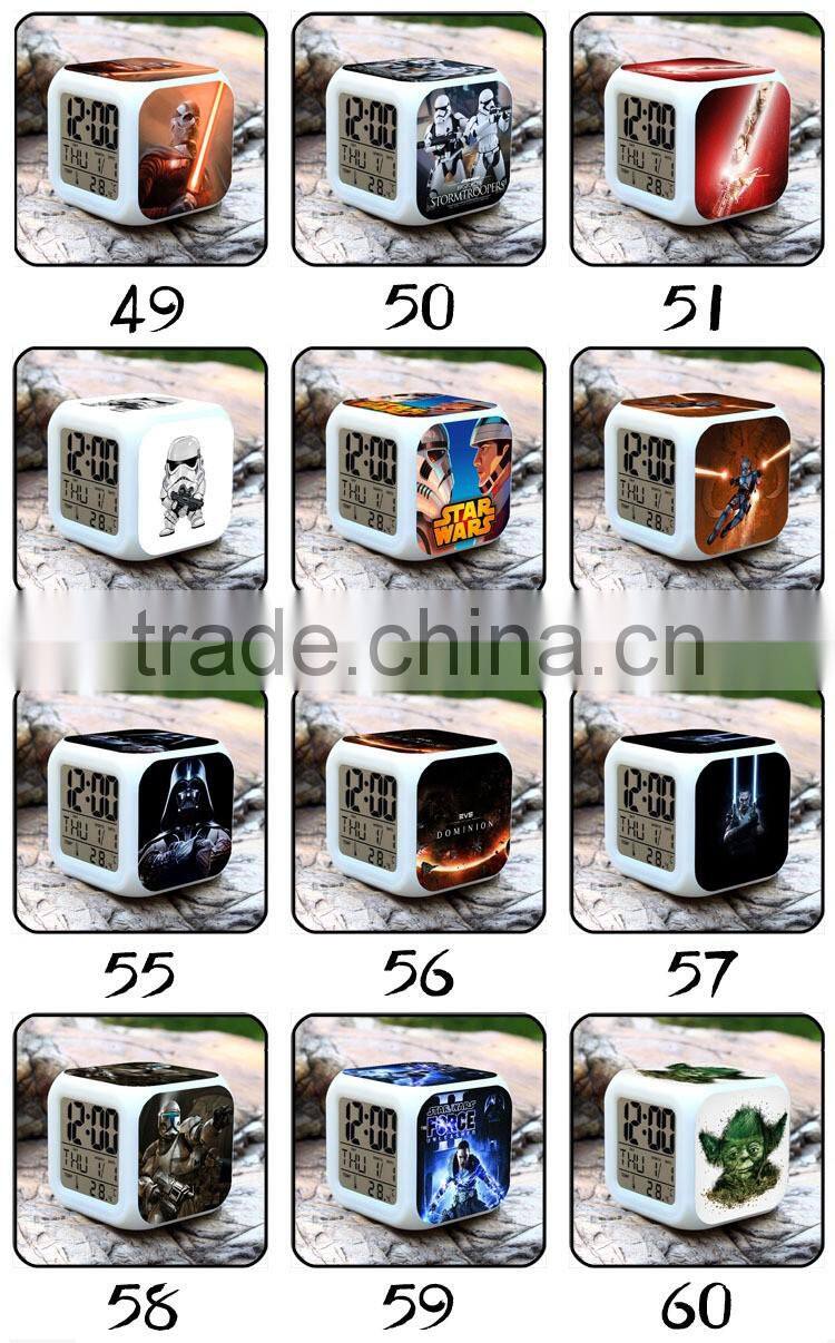 Hot Movie LED alarm clock LED digital clock colorful changeable clock for kids