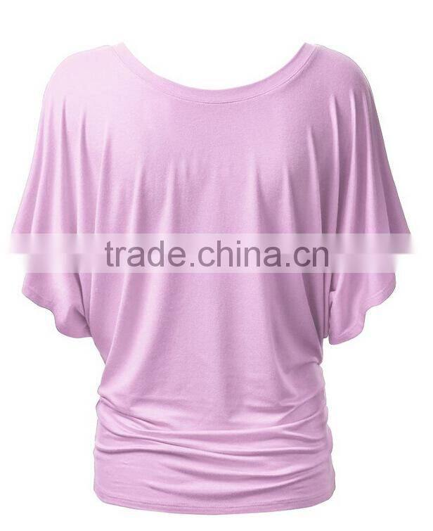 women shirt summer short batwing sleeve solid female tops S6310012