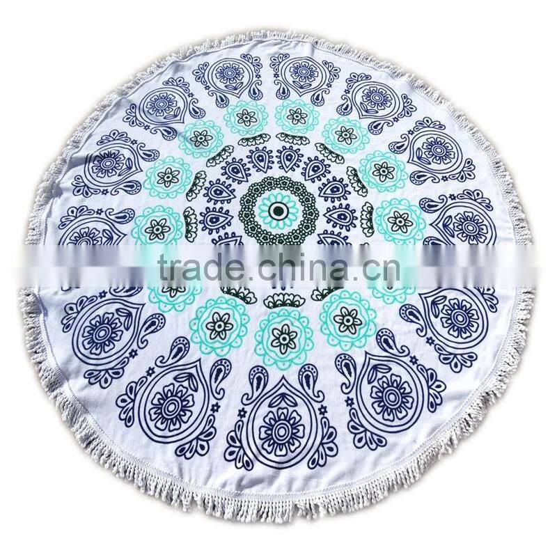Hot Selling Printed Mandala Microfiber Beach Towel Round