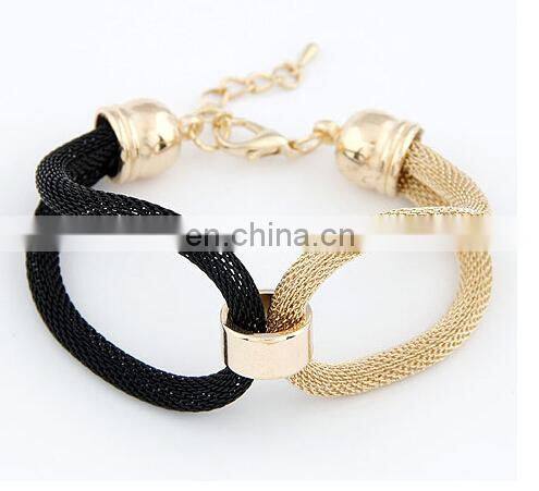 Fashion Women's Braided Gold Mesh Chain Bracelet