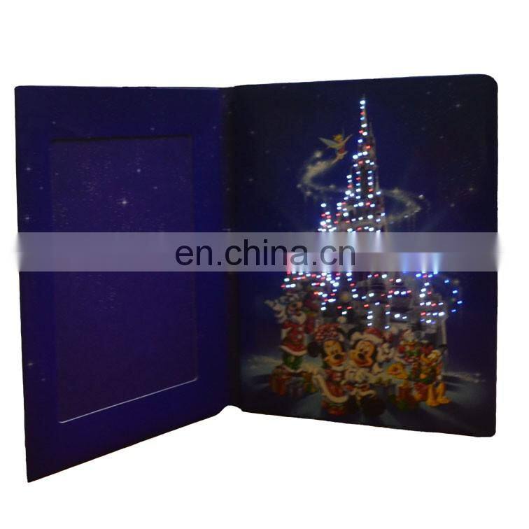 Hot selling LED Lighting Up Paper Greeting Cards With Fiber Optic
