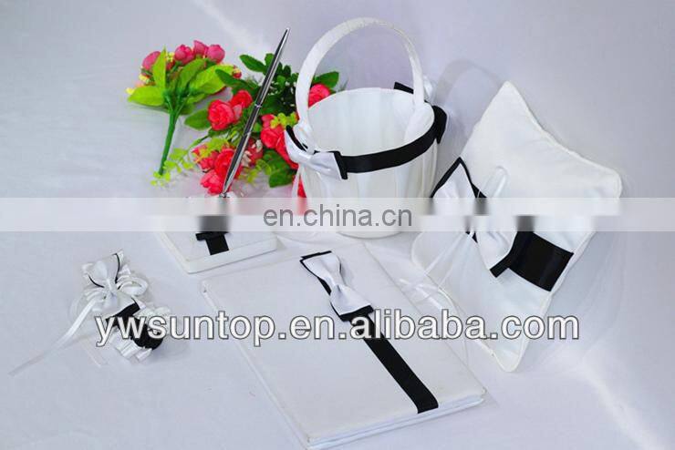 Elegant white Butterfly Knot wholesale guest book set wedding accessories