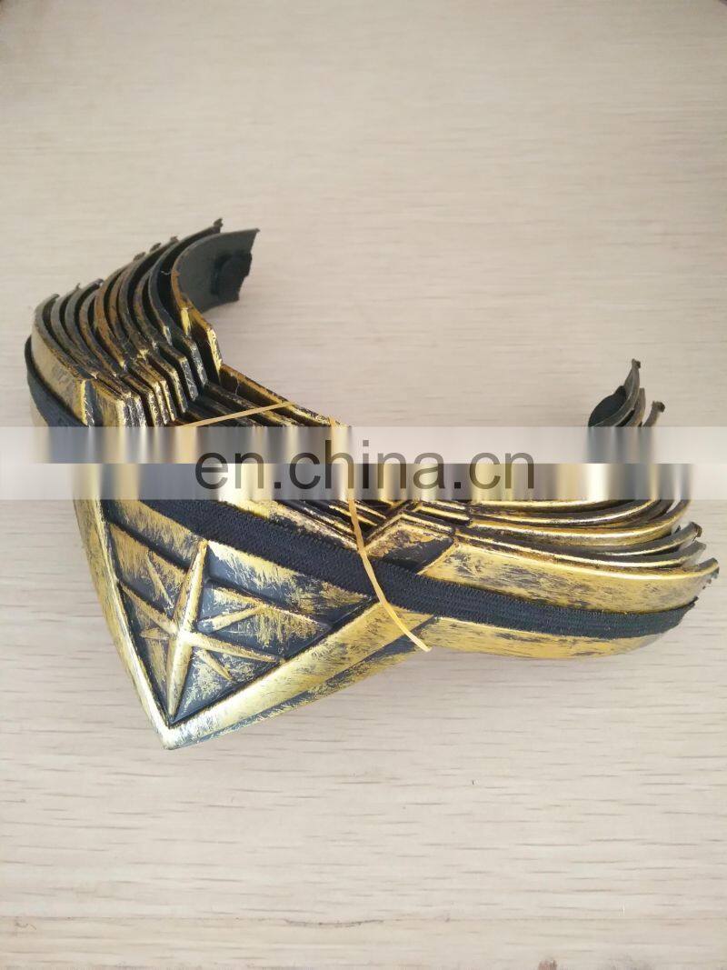 New products halloween silver and gold headdress wonder women cosplay plastic headband for kids MFJ-0069
