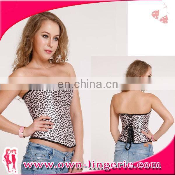hot design animal print corset waist slimming corset for fat woman