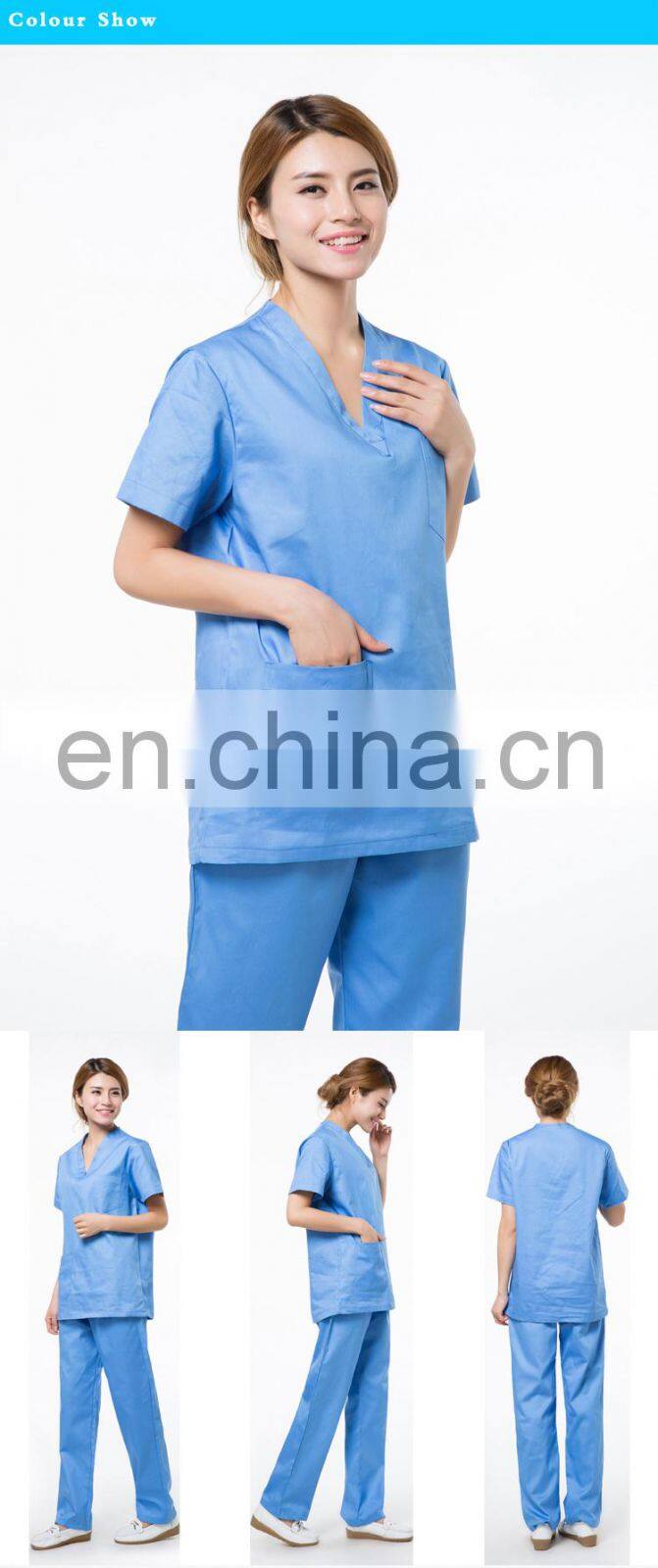 Poly cotton surgical scrub/navy blue nursing scrubs/colorful scrubs