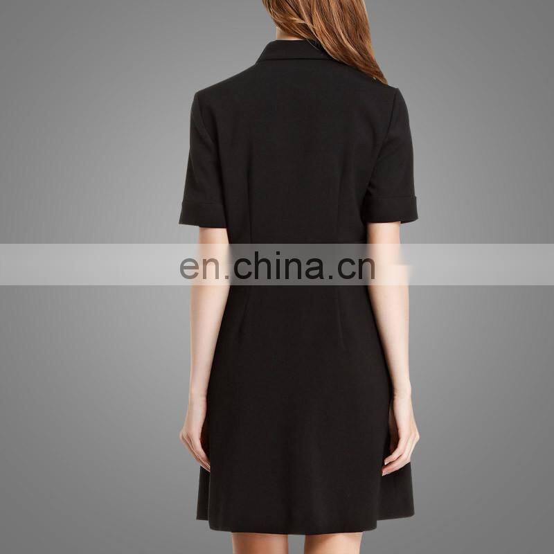 Latest Design Fashion Woman Dress High Quality Western Design Black MIdi Dress