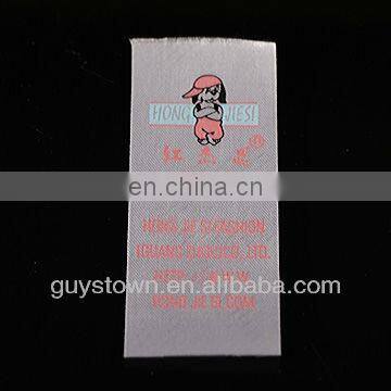 custom garment satin printing washing instructions label