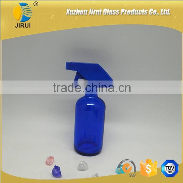 500ml & 250ml blue clear boston round glass lotion bottle