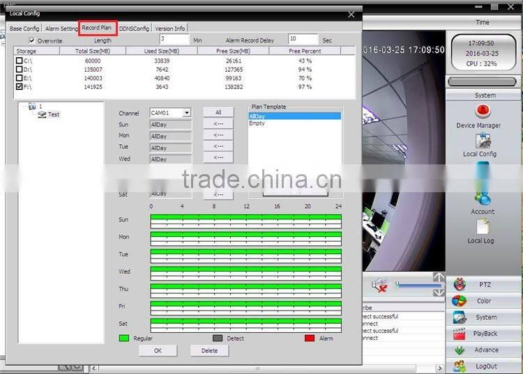 Cloud CMS/APP/Web Online Monitor Metal Casing 360 Degree Fisheye Lens IP Camera 1080P@25FPS Equipped with 1/2" Sony CCD Sensor