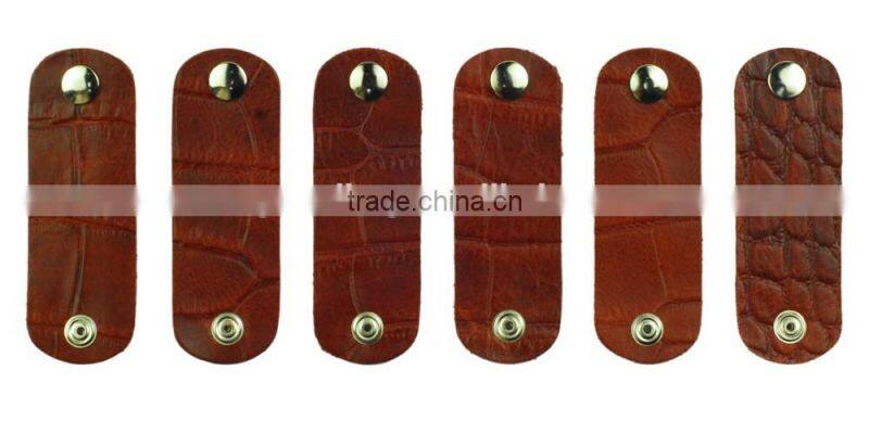 High Quality Gift Genuine Leather CLIPS Cable Tidy Data Cable Storage LEATHER CORD ORANGIZER