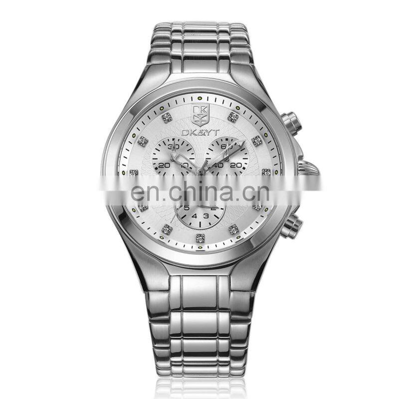 2019 luxury all stainless steel 3 eyes watch for couple watch