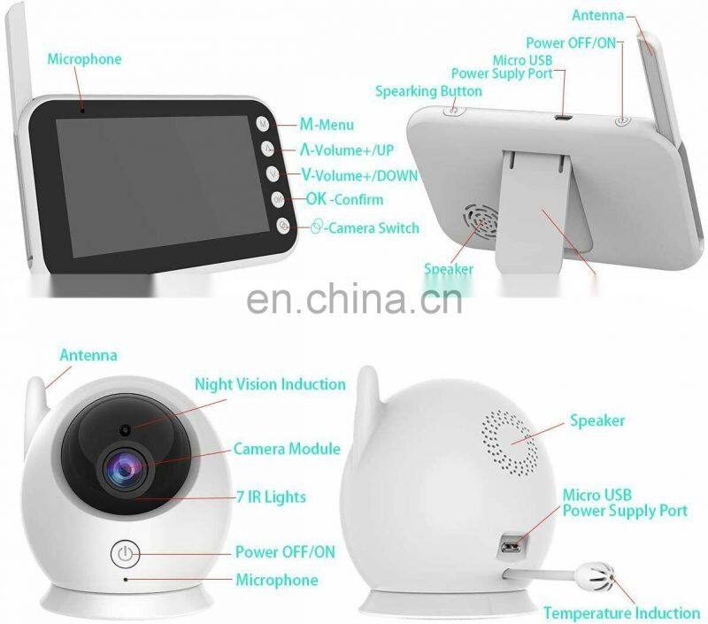 Infant Optics ABM100 Video Baby Monitor with Rechargeable Battery Wireless 4.5inch Baby Monitor Camera