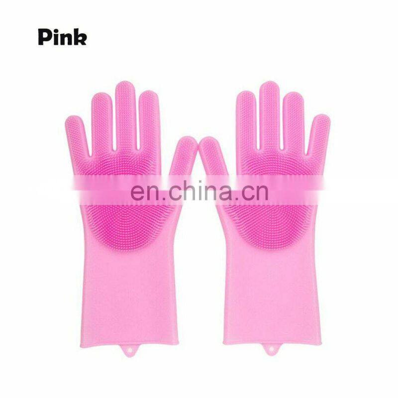 Dishwashing GloveR Magic Silicone Scrubber Rubber Cleaning GloveRs For Kitchen Pet