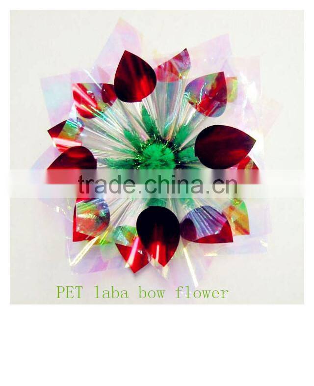 Star Bow with LED Light for Gift Packaging or Holiday Decoration/4.5" solid foil Glitter ribbon star bow