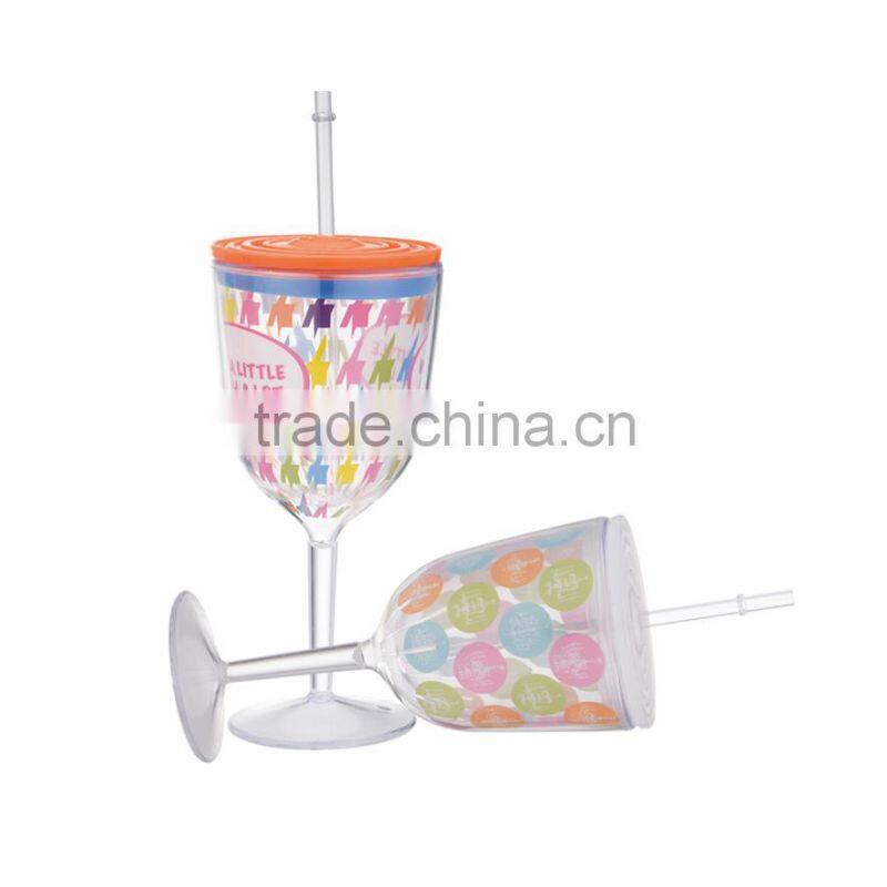 wholesale goblets double wall plastic halloween beakers with pvc insert