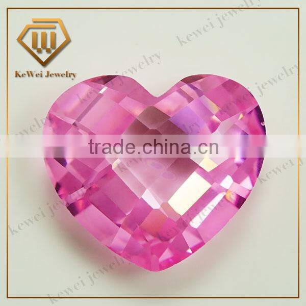 Heart Shape Checkerboard CZ Stone For Jewelry Decoration
