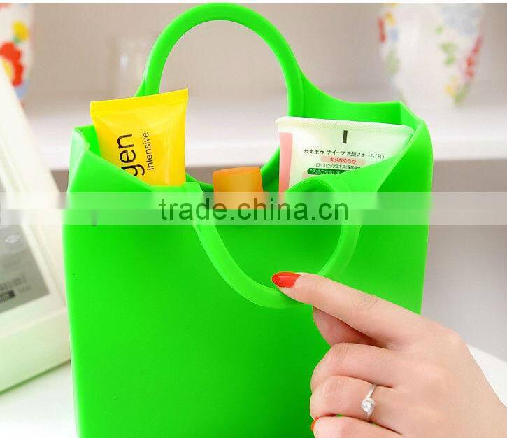 fashion design eco-friendly odorless silicone cosmetic bags