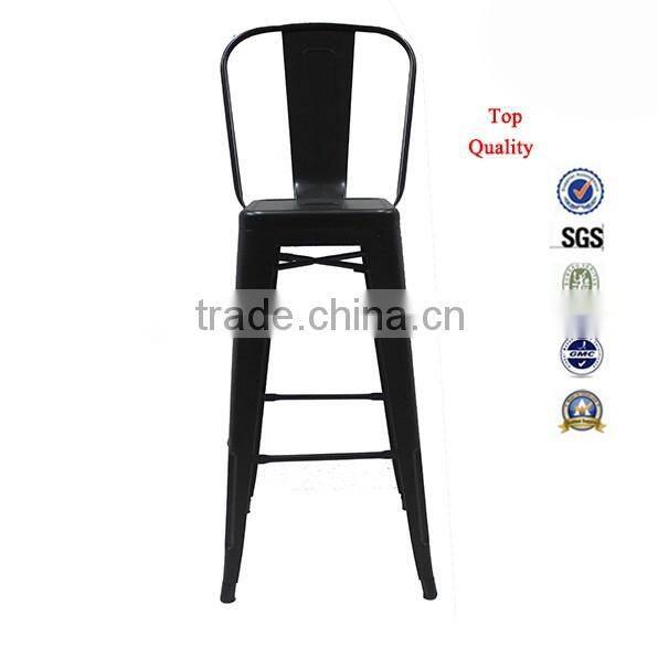 Black color high back used commercial bar stool high dining chairs