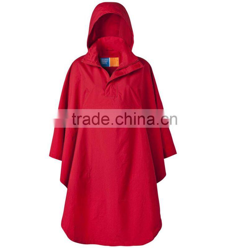 Adult Reflective Hooded Black Polyster/PVC Rain Cape Poncho