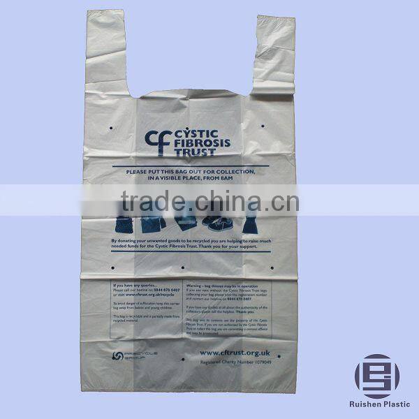 Biodegradable PE Plastic Charity Bag With Printing For Collection