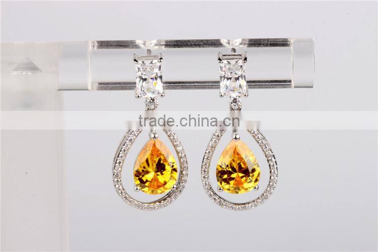Wholesale High Quality Classic yellow sapphire zircon Earrings