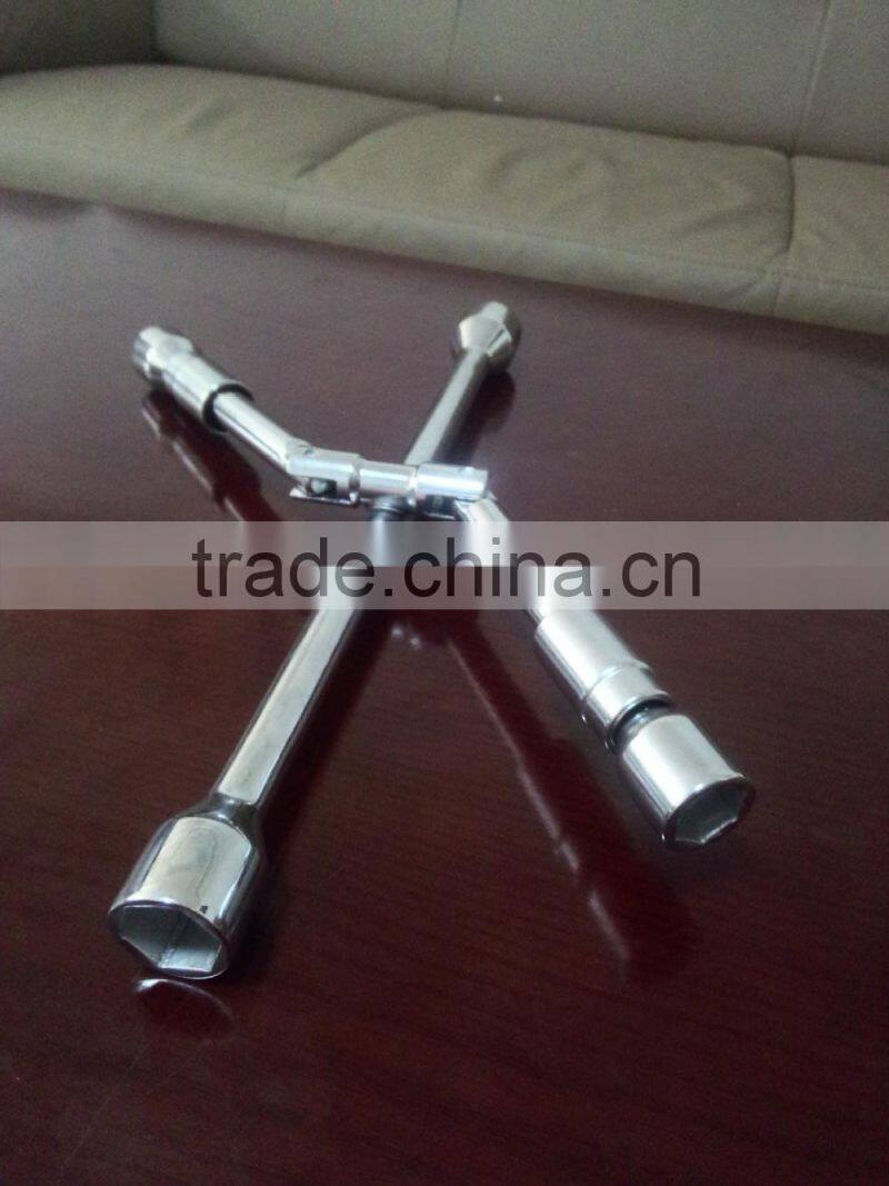 China Factory Manufacturer Carbon Steel Folding Cross Rim Wrench For Cars