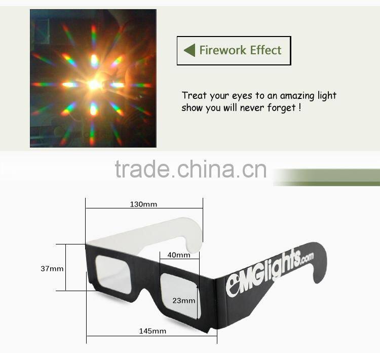Paper fireworks diffraction glasses used for festival and party for fun