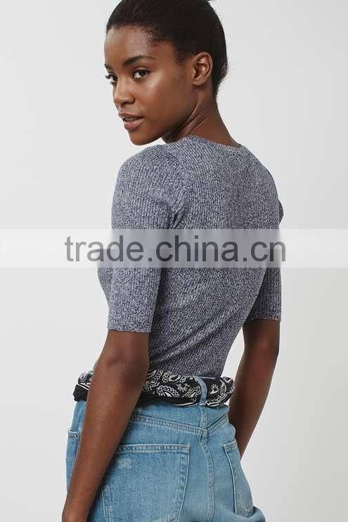 2016 Fashin Wear Marle Cropped Knit Tee HSS3012