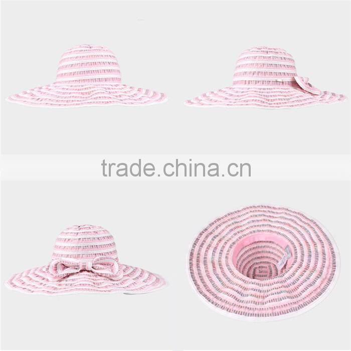 Fashion stripped handmade wholesale sun summer straw caps