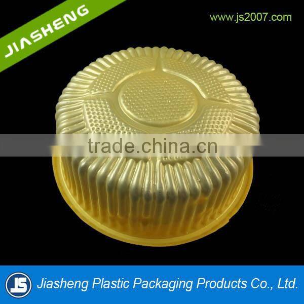 Golden round small plastic Mooncake box packing