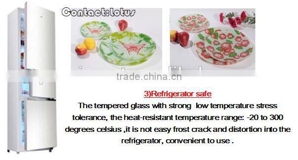 Advertising gift Customized tempered glass vegetables plate