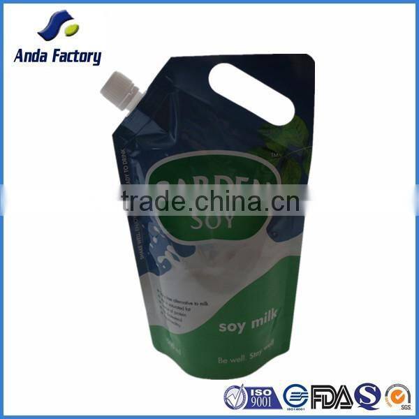 Liquid stand up pouch with spout /plastic water bag /fruit juice packaging bag