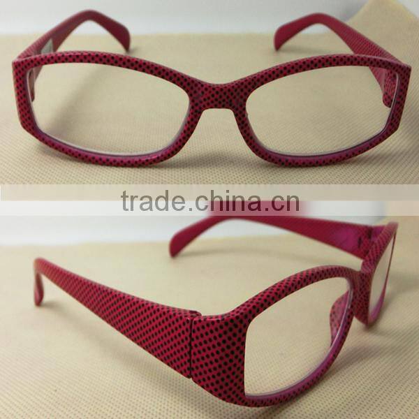 2014 customized fashion red dotes reading glasses