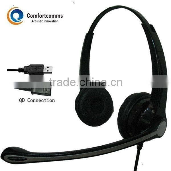 Comfortable noise-canceling call center usb headphone