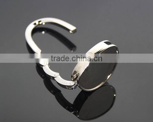 Wholesale Custom Handbag Shaped Bag Holder Zinc Alloy Foldable Metal Blank Bag Hanger Hook