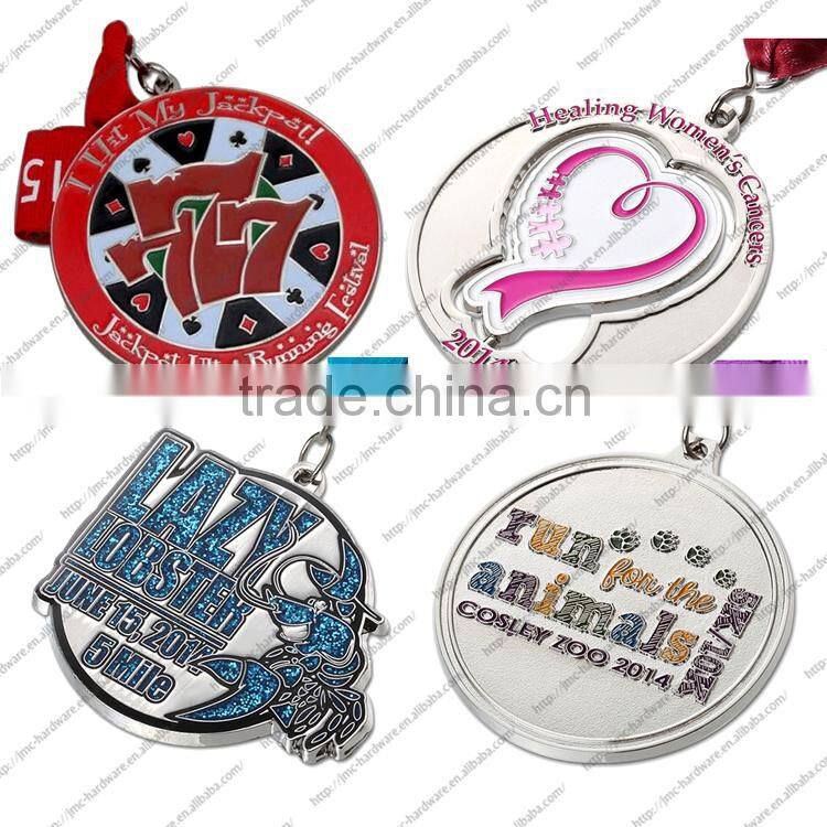Newest customized souvenir 3d metals medal with ribbon