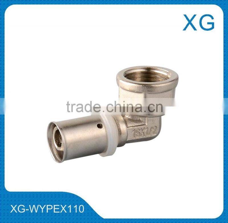 Brass compression pipe fittings male female elbow for PEX/PE/Gas pipes