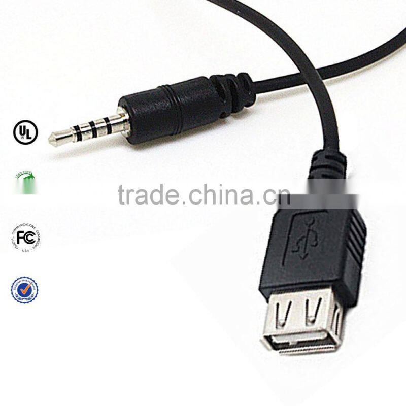 Sync female usb to 3.5mm audio jack audio cable