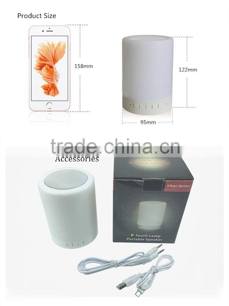 Color Changing Table Lamp Bluetooth Speaker Mini Portable With Memory Card