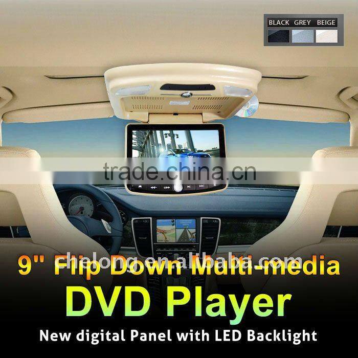 china Flip Down 12v Tv 9" Multi-media digital Panel car dvd lcd player
