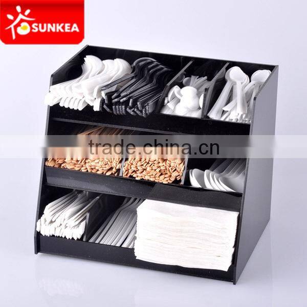 Black wall-mounted acrylic cup organizer