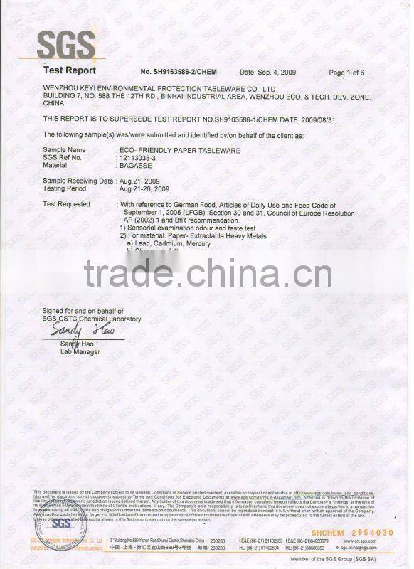 disposable food container