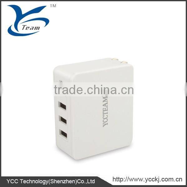 25W 4-Port USB Wall Home Travel Charger Power Adapter, Multi-Port USB Charger SmartID & with Foldable Plug for iPhone 6s / 6