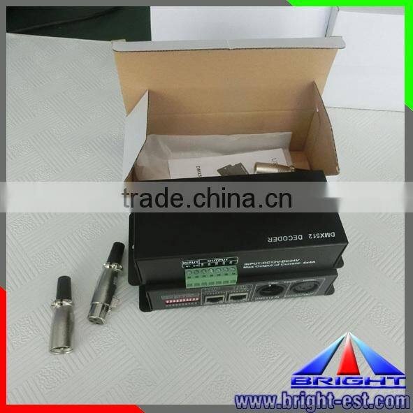 CE RohS approved dmx 512 rgb led controller,DC 12V-24V dimmer controller, LED lighting decoder DMX512
