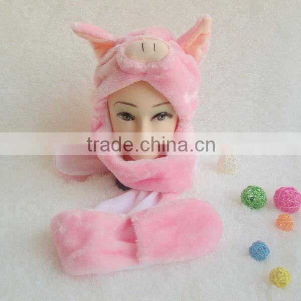 Stuffed Winter Plush Animal Hat with Paws