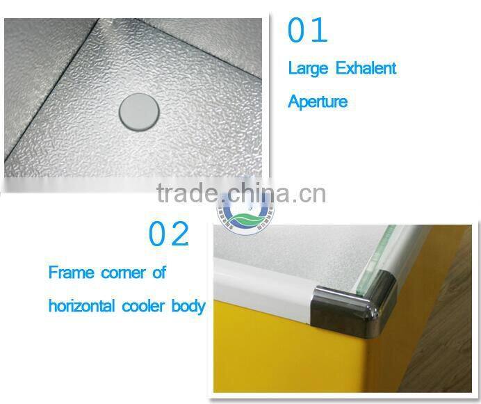 SD-1400D island freezer glass door chest freezers commercial fish barbecue freezer