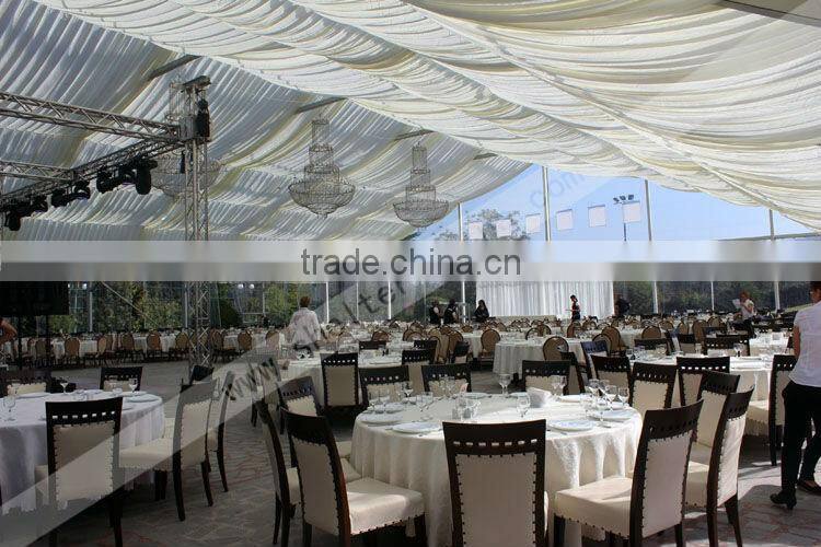 15m clear span party tent glass wall