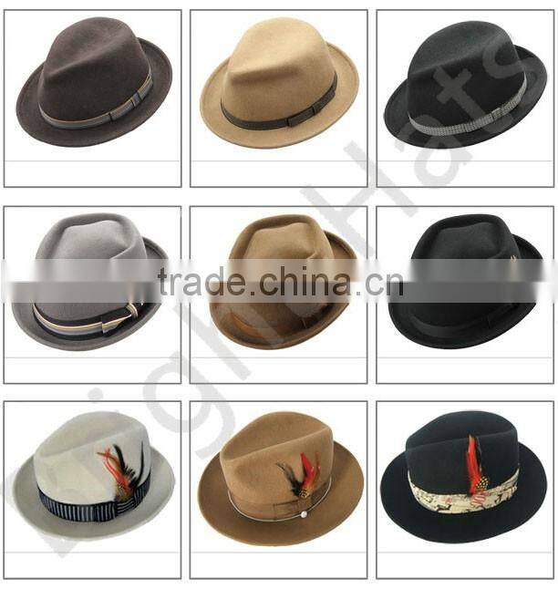 Felt Fedora Men Hats With 100% Wool