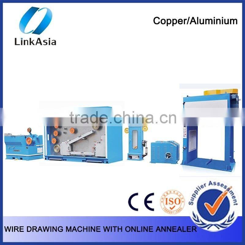 Inlet 8.0 Outlet 3.0 -1.2 13 dies Copper Aluminium Wire Drawing Machine With Annealer